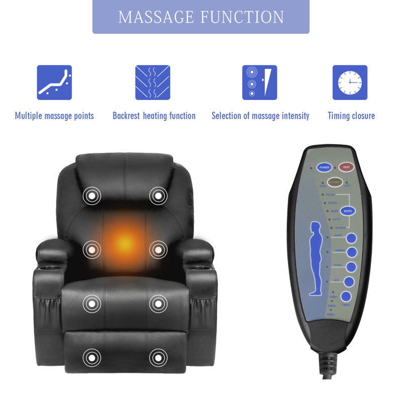 Latitude Run® Abbotts 32.5" Wide Faux Leather Manual Rocker Standard